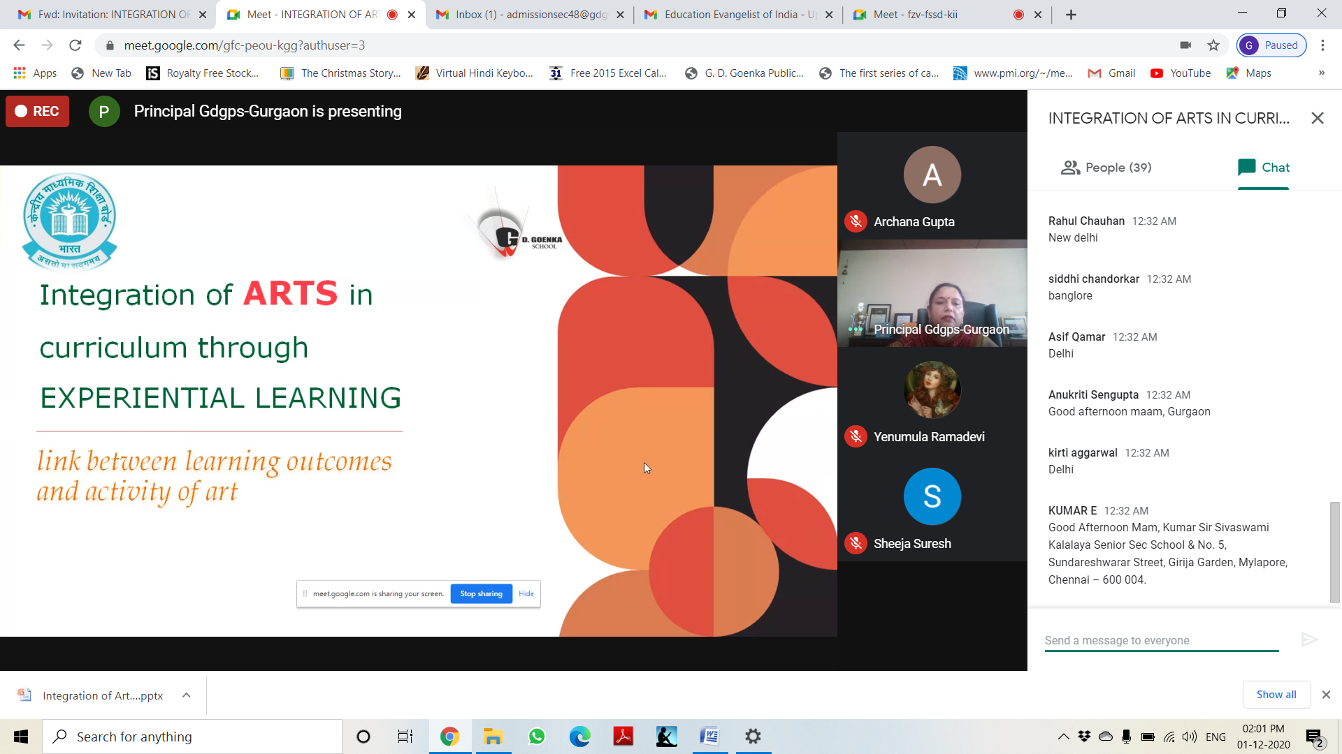 WEBINAR-INTEGRATION OF ARTS IN CURRICULUM