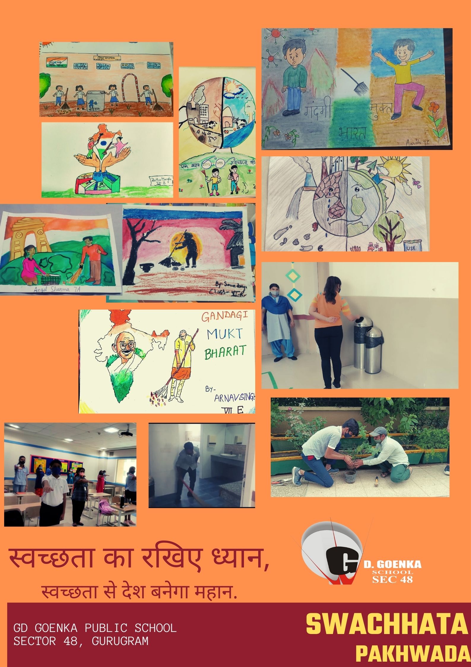 Swachh Bharat Abhiyan and Clean India Green India poster – India NCC