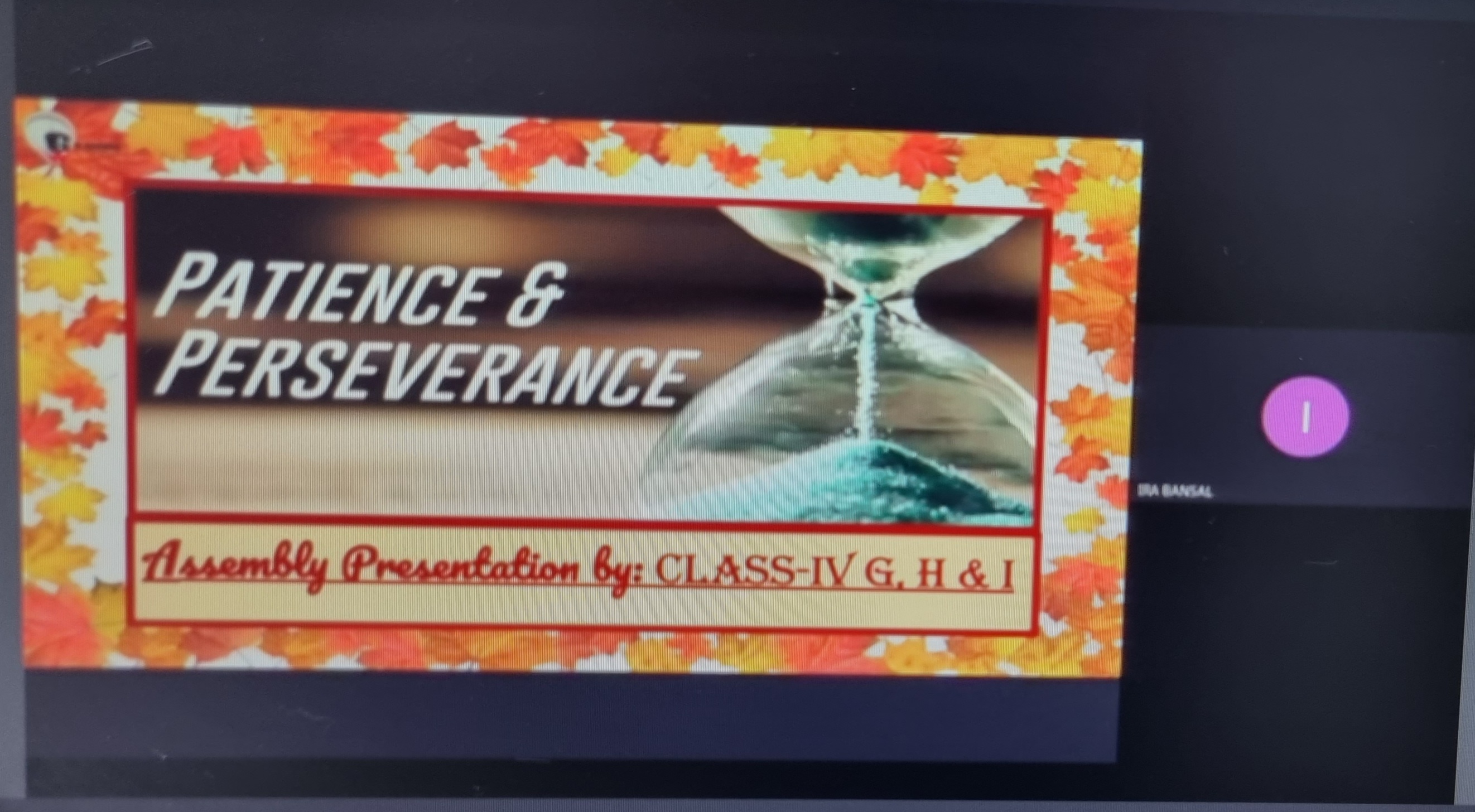 ASSEMBLY- ‘PATIENCE AND PERSEVERANCE’
