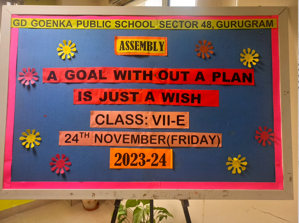 ASSEMBLY - A GOAL WITHOUT A PLAN IS JUST A WISH
